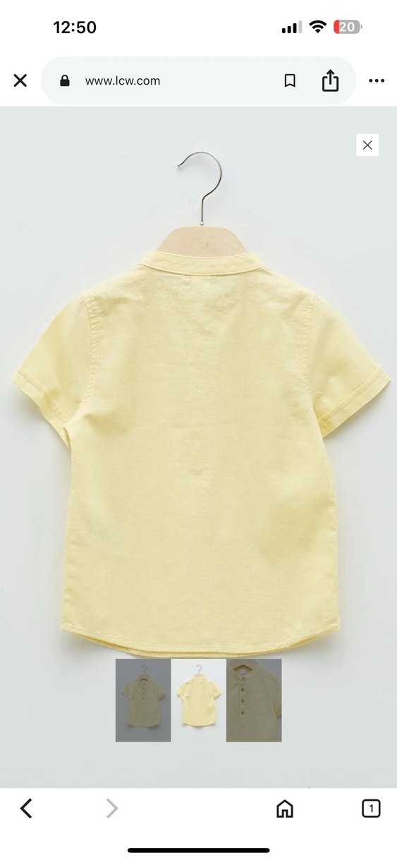 Waikiki Sarı Hakim Yaka Kısa Kollu Erkek Çocuk Keten Gömlek - Görsel 2