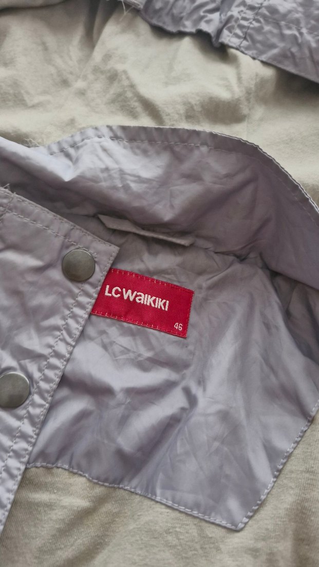 Gri Midi Boy Kapüşonlu Rüzgarlık - Görsel 2