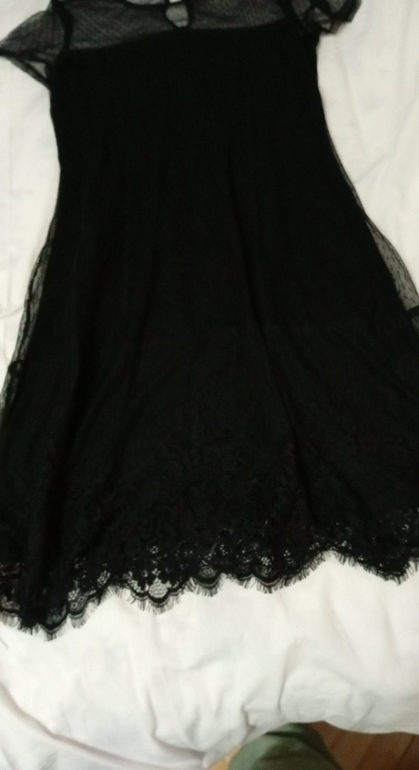 H&M Dantel Detaylı Siyah Dizde Gotik Elbise - Görsel 4