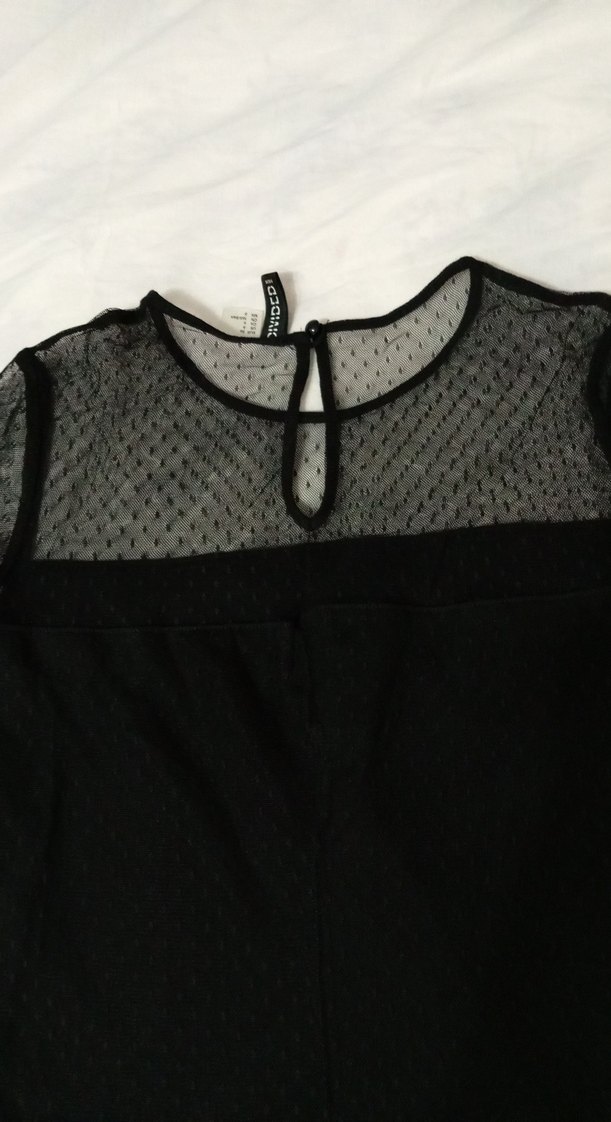 H&M Dantel Detaylı Siyah Dizde Gotik Elbise - Görsel 5