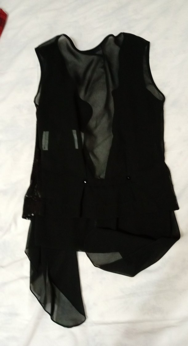 Roman Drapeli Siyah Gotik Midi Yelek - Görsel 4