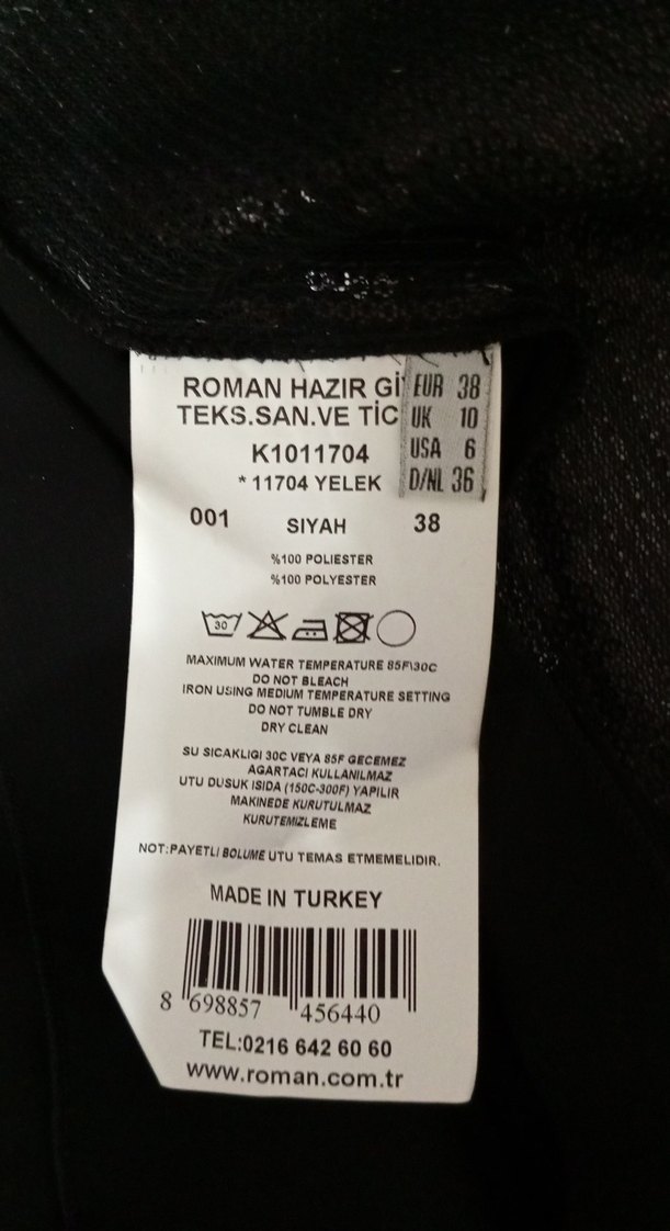 Roman Drapeli Siyah Gotik Midi Yelek - Görsel 3