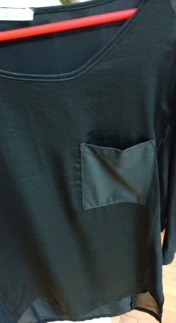 Siyah Kadın Uzun Kollu Salaş Bluz - Görsel 3