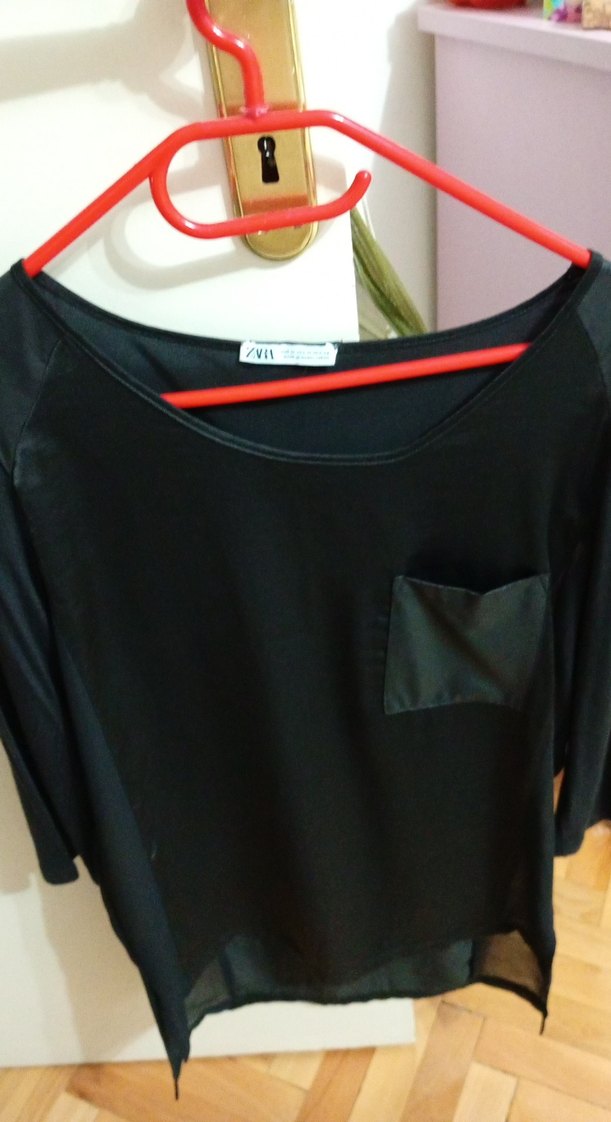 Siyah Kadın Uzun Kollu Salaş Bluz - Görsel 4