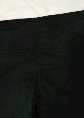 Siyah kanvas Kadın Midi Kumaş Pantolon, bermuda - Görsel 8