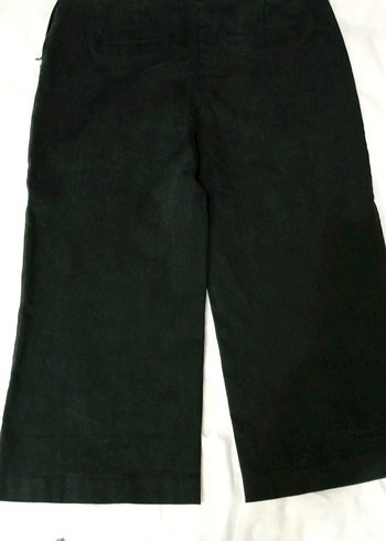 Siyah kanvas Kadın Midi Kumaş Pantolon, bermuda - Görsel 7