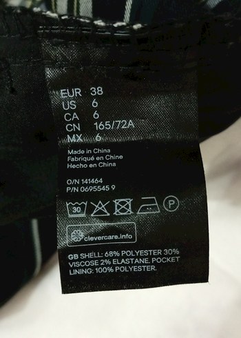 H&M Kadın Çok Renkli Kareli Kumaş Pantolon - Görsel 6