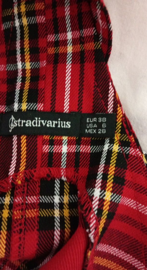 Stradivarious Kızlar için Kırmızı Kareli Askılı salopet - Görsel 4