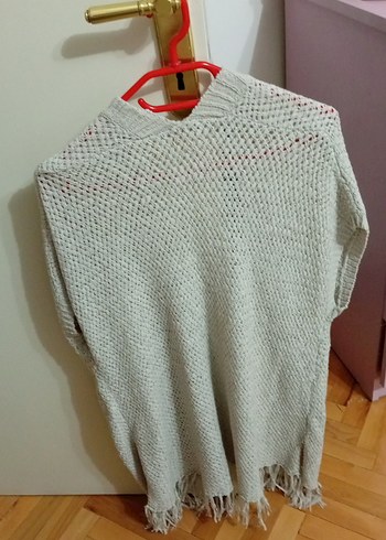 Gri Örgü Kadın Hırka, Midi Boy, Salaş - Görsel 7