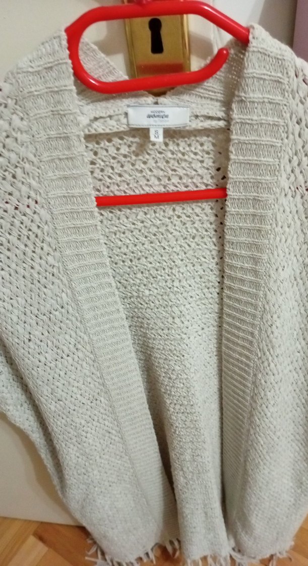 Gri Örgü Kadın Hırka, Midi Boy, Salaş - Görsel 3