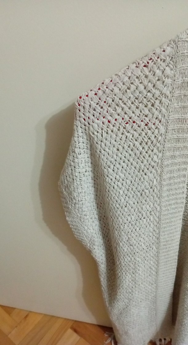 Gri Örgü Kadın Hırka, Midi Boy, Salaş - Görsel 4