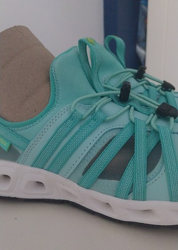 Kadın Turkuaz Spor Ayakkabı Wedge Topuklu - Görsel 2