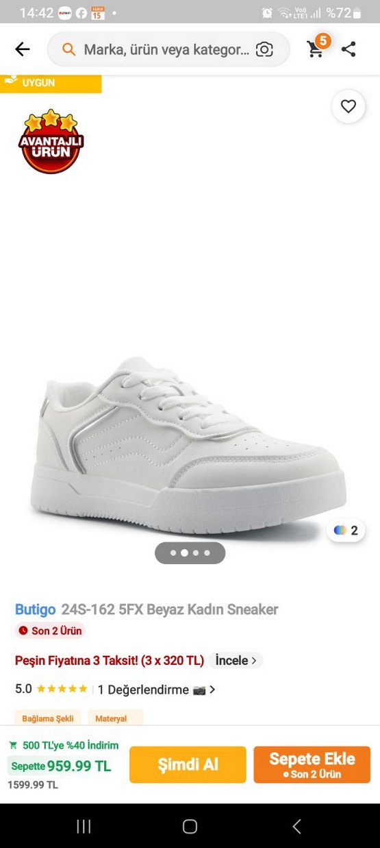 Beyaz Kürklü Kadın Spor Ayakkabı - Görsel 5