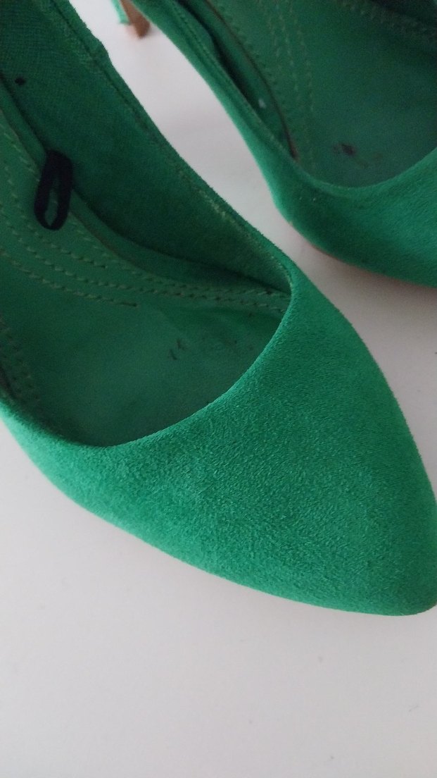 Yeşil Süet Tokalı Stiletto - Görsel 2