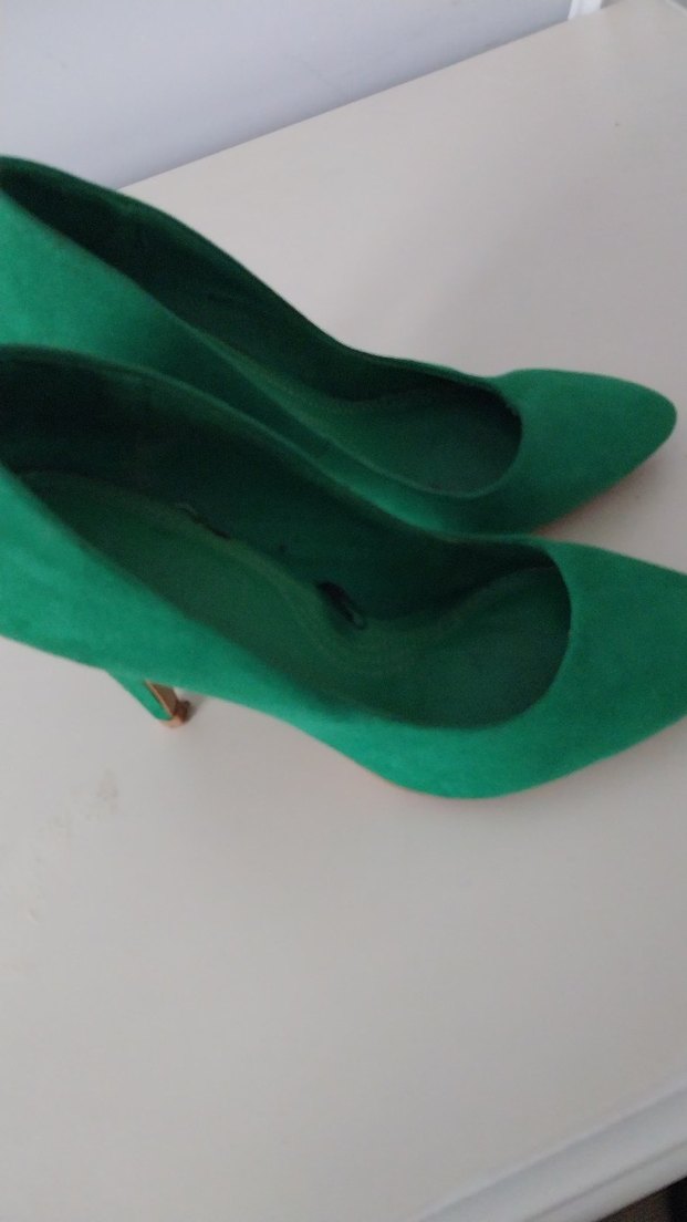 Yeşil Süet Tokalı Stiletto - Görsel 4