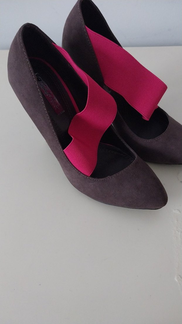 Pembe Baskılı Tokalı Kadın  Topuklu Stiletto - Görsel 3