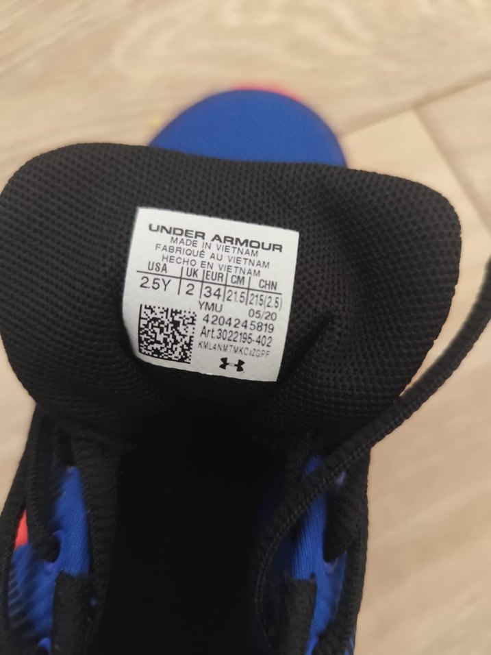 #erkek Çocuk ayakkabı 
Mavi Under Armour  Ayakkabısı Velcro - Görsel 2