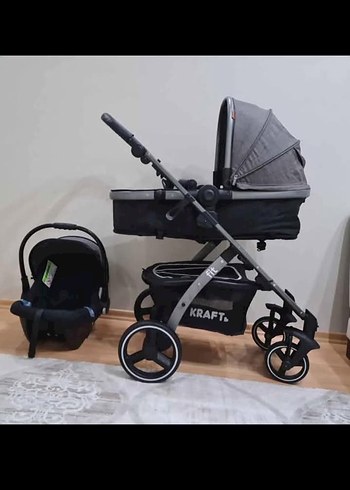 Kraft Gri Bebek Arabası ve Oto Koltuğu Seti