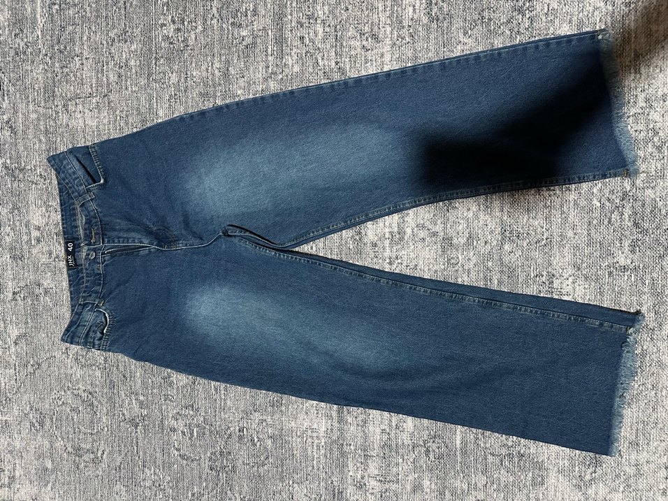 JNX Fermuarlı Gri Mavi Kadın Denim Pantolon - Görsel 3