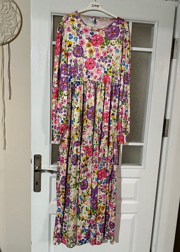 Çiçek Desenli Uzun Bohem Elbise - Görsel 4