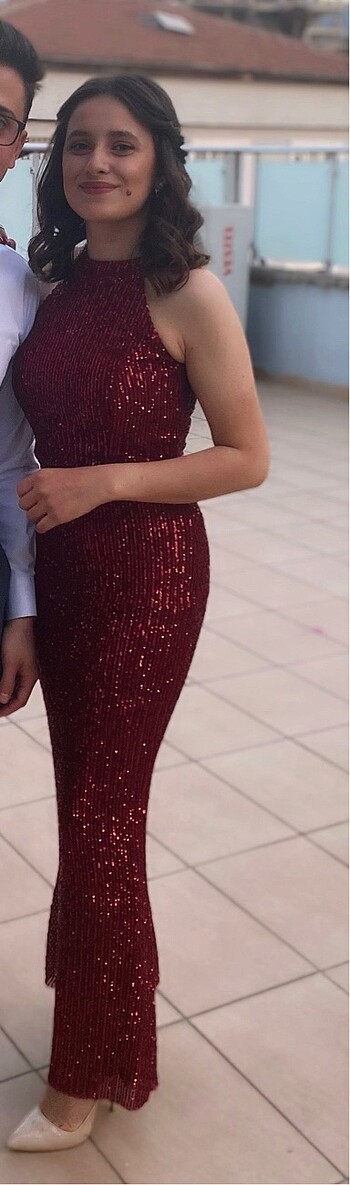 Diğer Bordo payet elbise