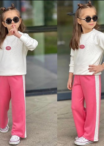 Kız Çocuk Pembe Rahat Eşofman Altı