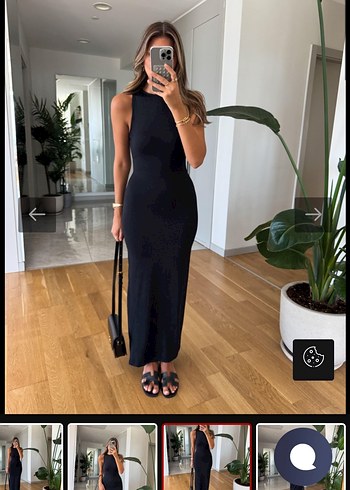 Zara Siyah Uzun İnce Elbise