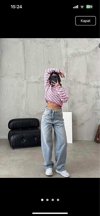 Baggy açık renk kot pantolon