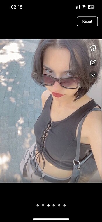 s Beden siyah Renk Oxxo bağcıklı crop