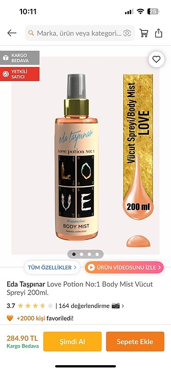 Eda taşpınar body mist