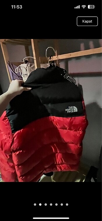 m Beden kırmızı Renk North Face erkek montu