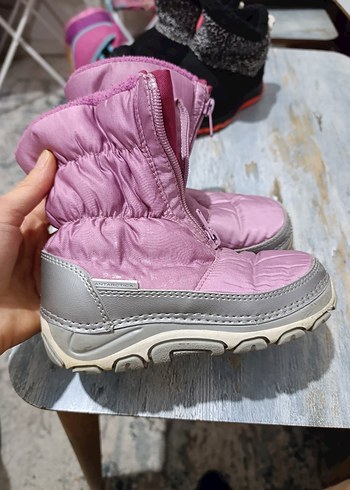 Kız Çocuk Fermuarlı Pembe Gri Bot