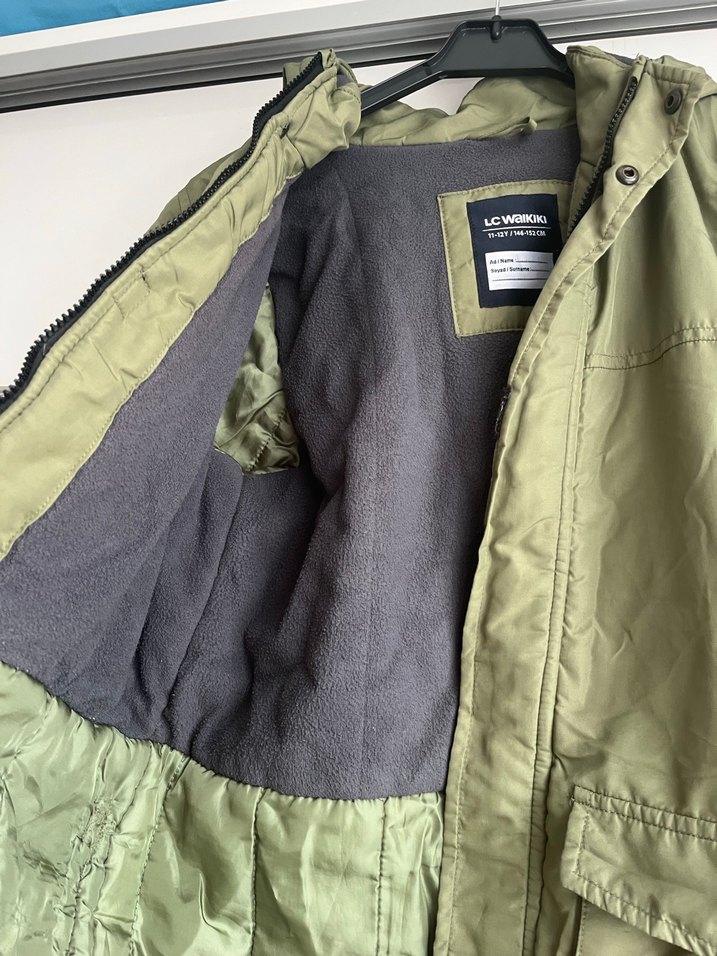 Erkek Çocuk Haki Kemerli Street Wear Kaban - Görsel 2