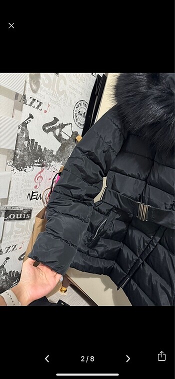 Zara Siyah kürklü mont