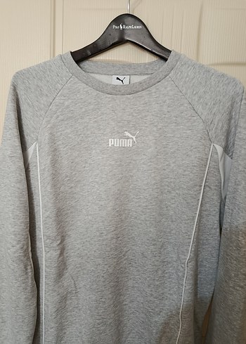 Puma Gri Melanj Bisiklet Yaka Sweatshirt