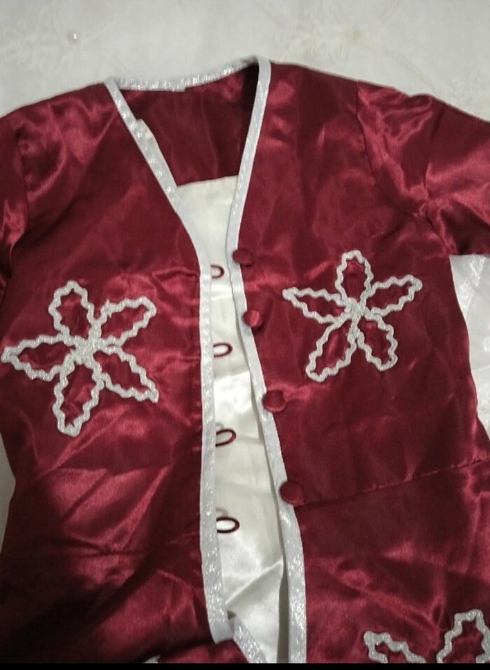 Bordo Nakışlı çocuk kına kostümü - Görsel 3