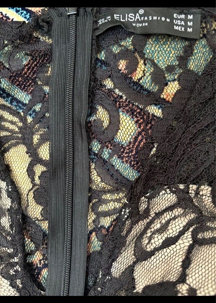 Gece elbisesi dantel detaylı - Görsel 5