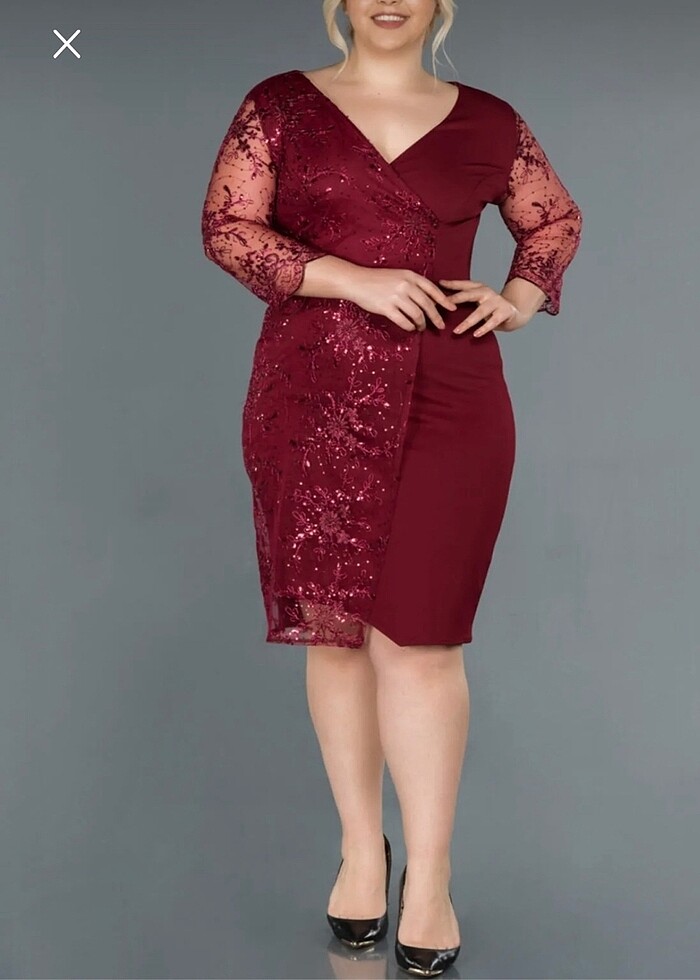 Büyük beden abiye kolları tül 46/48 - Görsel 4