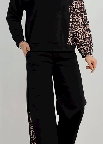 Zara Siyah Zebra Desenli Kadın Eşofman Takımı