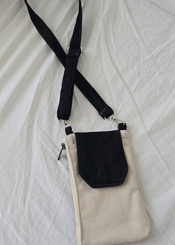 Beyaz Kot Kumaşlı Bel Çantası - Görsel 3