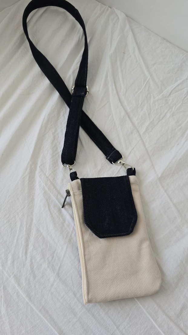 Beyaz Kot Kumaşlı Bel Çantası - Görsel 3