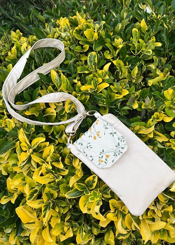 Beyaz Bohem Kadın Çapraz Çanta Fermuarlı - Görsel 5