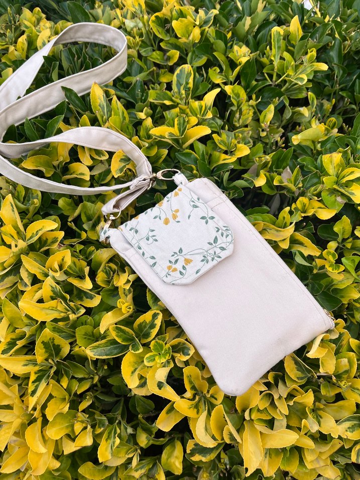 Beyaz Bohem Kadın Çapraz Çanta Fermuarlı - Görsel 3