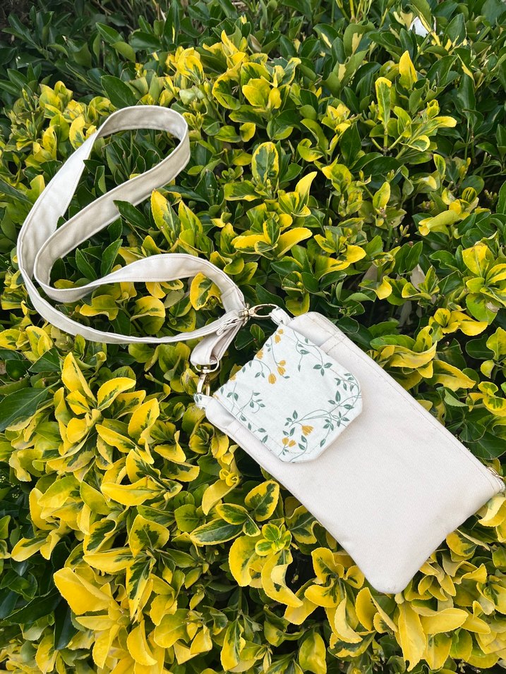 Beyaz Bohem Kadın Çapraz Çanta Fermuarlı - Görsel 5