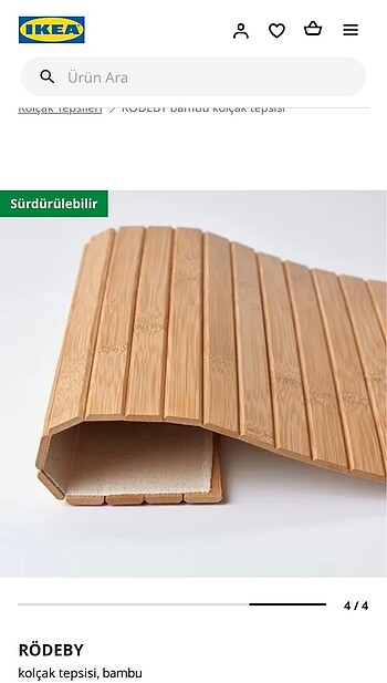 Ikea IKEA Koltuk Kolçak Tepsisi Bambu