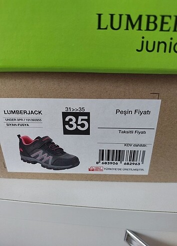 35 Beden siyah Renk Lumberjack Kız çocuk spor ayakkabı 
