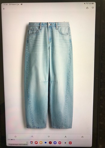 Mavi Pastel Renk Rahat Kesim Kadın Kot Pantolon - Görsel 2