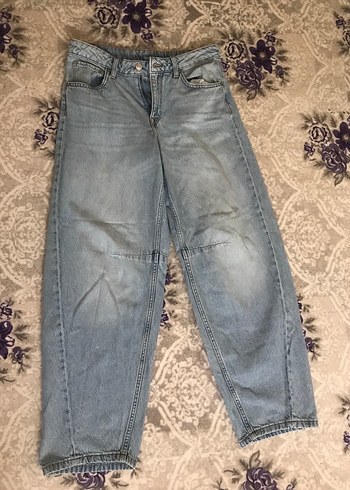 Mavi Pastel Renk Rahat Kesim Kadın Kot Pantolon - Görsel 3