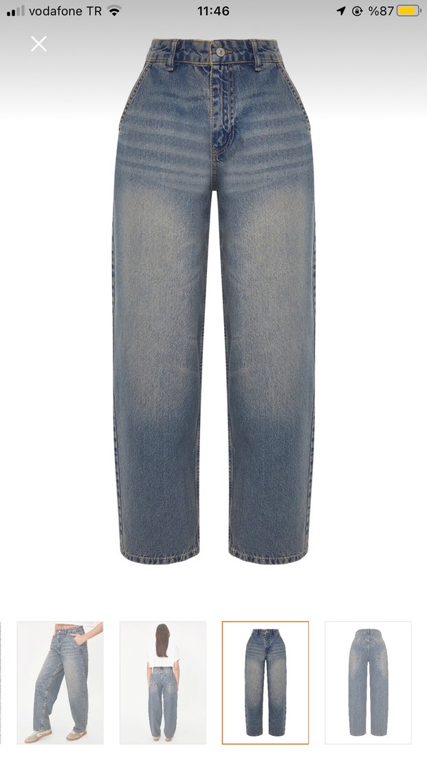 Baggy jean Bol Kesim Kadın Denim Pantolon - Görsel 2