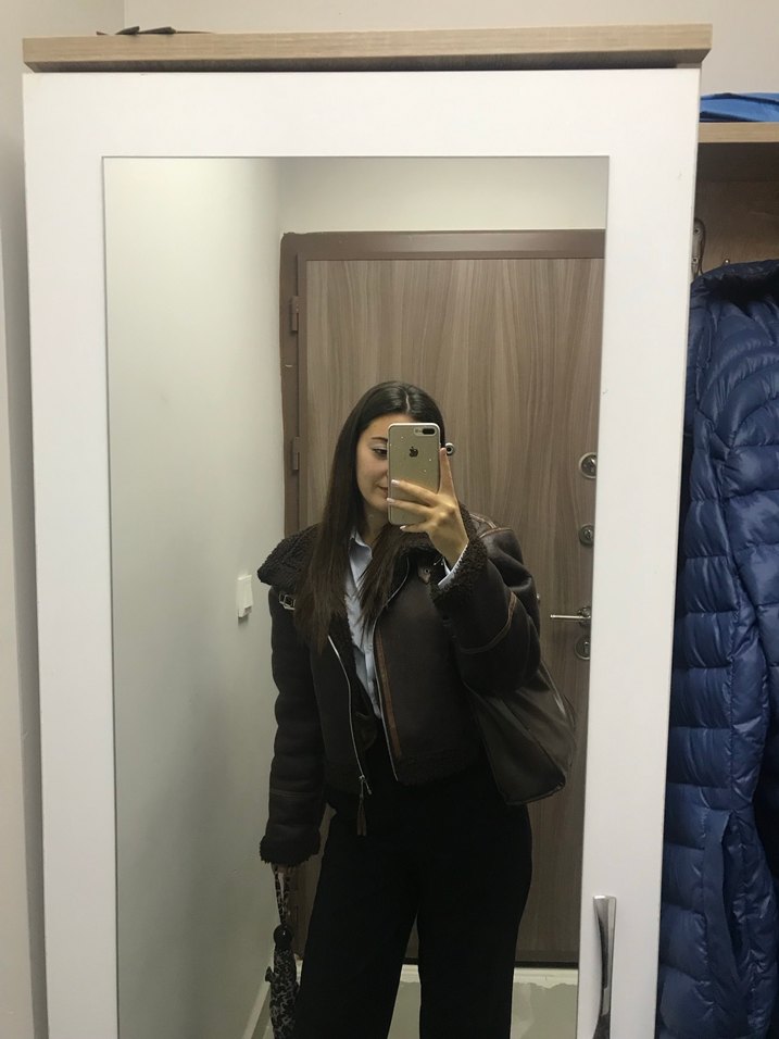 Acı kahve suni deri ceket - Görsel 2